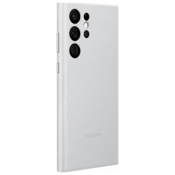 Чехол для смартфона Samsung Galaxy S22 Ultra Samsung/ Back/ Кожа/ Светлый Серый photo 2