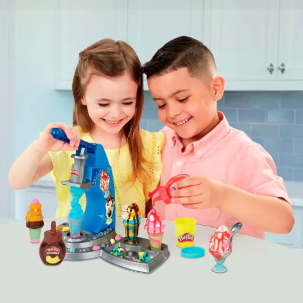Set de creație Hasbro Play-Doh DRIZZY ICE CREAM PLAYSET E6688 3+/ Multicolor photo 5 Set de creație Hasbro Play-Doh DRIZZY ICE CREAM PLAYSET E6688 3+/ Multicolor photo 5