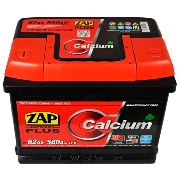 Авто аккумулятор Zap 62 Ah Plus NEW 580 А 56296 580A photo 3