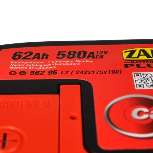 Авто аккумулятор Zap 62 Ah Plus NEW 580 А 56296 580A photo 4