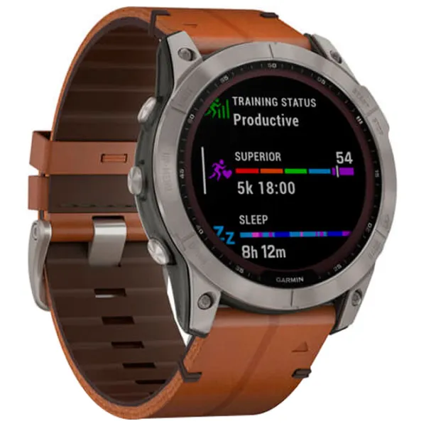 Ceas inteligent Garmin Fenix 7X Sapphire Solar 1.3"/ 010-02541-19/ Chestnut Titanium photo 2