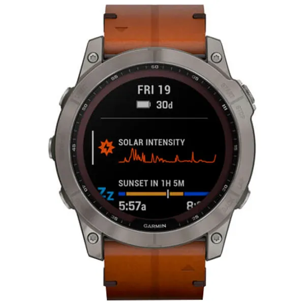 Ceas inteligent Garmin Fenix 7X Sapphire Solar 1.3"/ 010-02541-19/ Chestnut Titanium photo 3