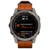 Ceas inteligent Garmin Fenix 7 Sapphire Solar 1.3"/ 010-02540-31/ Brown Gray photo 2