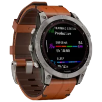 Ceas inteligent Garmin Fenix 7 Sapphire Solar 1.3"/ 010-02540-31/ Brown Gray photo 3
