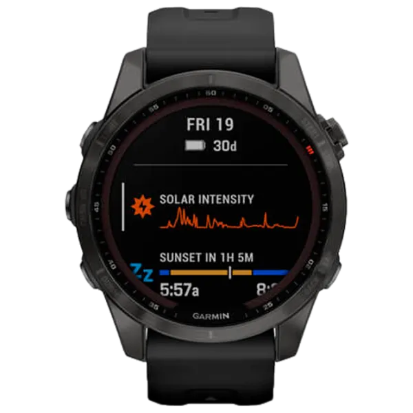 Ceas inteligent Garmin Fenix 7s Sapphire Solar 1.3"/ 010-02539-25/ Black Carbon Grey photo 2