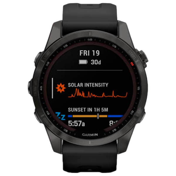 Ceas inteligent Garmin Fenix 7s Sapphire Solar 1.3"/ 010-02539-25/ Black Carbon Grey photo 2
