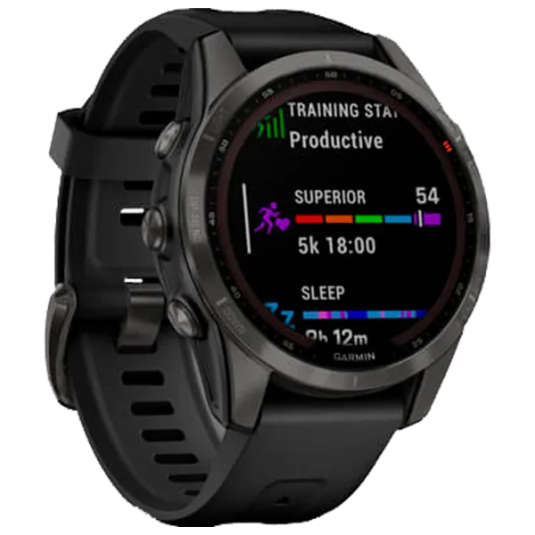 Ceas inteligent Garmin Fenix 7s Sapphire Solar 1.3"/ 010-02539-25/ Black Carbon Grey photo 3