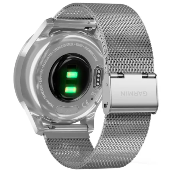 Ceas inteligent Garmin Vivomove Luxe 0.95"/ 010-02241-23/ Milanese Silver photo 5