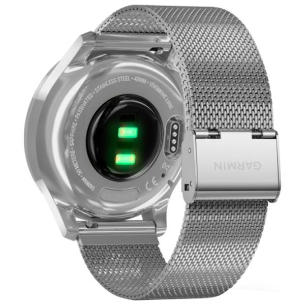 Ceas inteligent Garmin Vivomove Luxe 0.95"/ 010-02241-23/ Milanese Silver photo 5