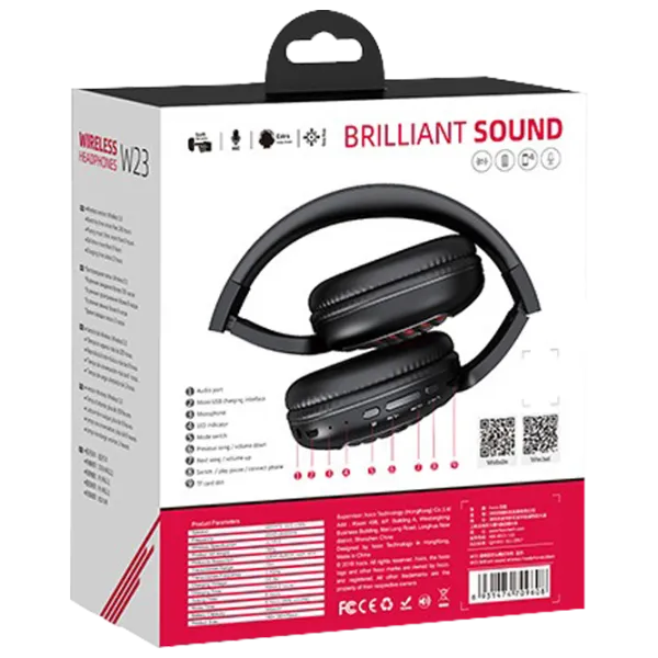 Наушники Hoco W23 Brilliant Sound Черный Беспроводные/ Персональный photo 4 Наушники Hoco W23 Brilliant Sound Черный Беспроводные/ Персональный photo 4