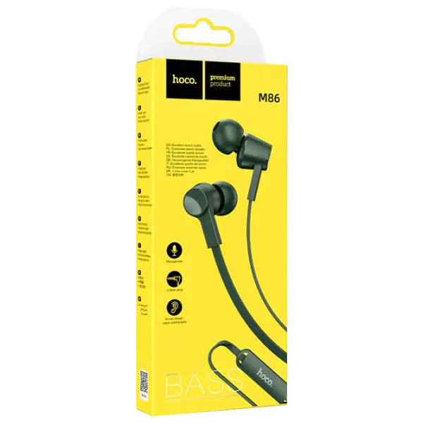 Căști Hoco M86 Green Cu fir/ Personal photo 2 Căști Hoco M86 Green Cu fir/ Personal photo 2