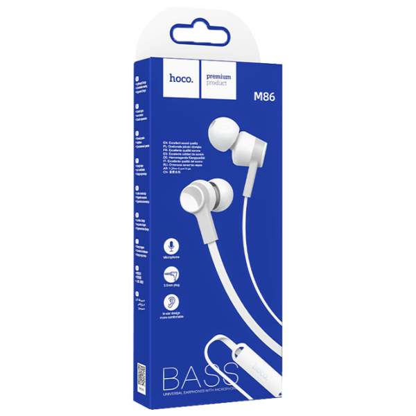 Căști Hoco M86 White Cu fir/ Personal photo 2 Căști Hoco M86 White Cu fir/ Personal photo 2