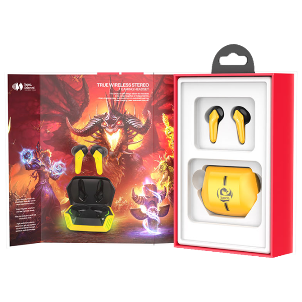 Наушники Hoco S21 Magic Shadow Черный Желтый Беспроводные/ Игровой photo 5 Наушники Hoco S21 Magic Shadow Черный Желтый Беспроводные/ Игровой photo 5