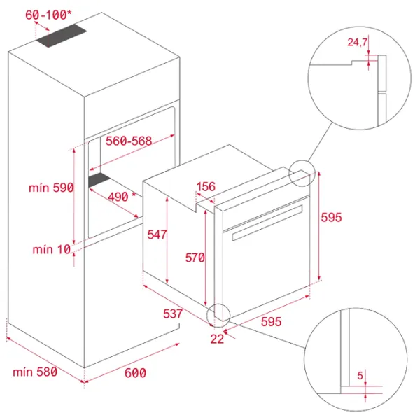 Cuptor încorporabil Teka HCB 6435 2615 W/ Inox photo 6