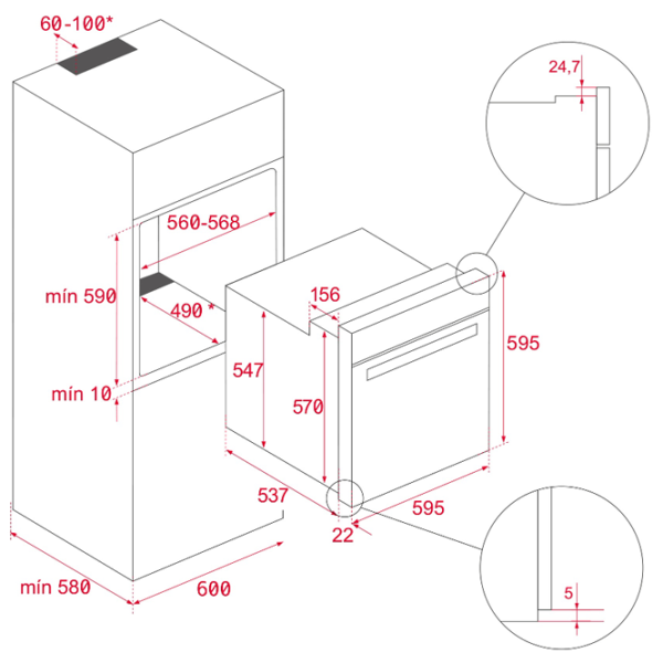 Cuptor încorporabil Teka HCB 6435 2615 W/ Inox photo 6