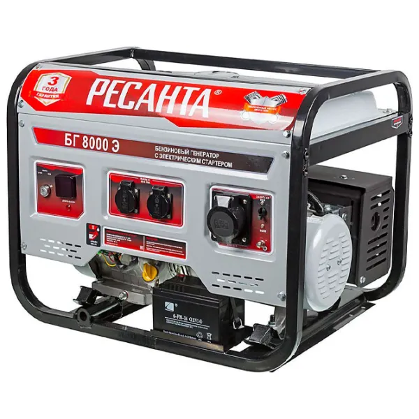 Генератор Resanta БГ 8000 Э 220 В Бензин/ 6.5 кВт photo 2