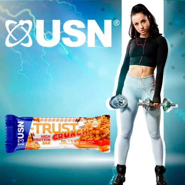 Batoane proteice USN TRUST CRUNCH Caramel sărat, arahide (18012) 60 g photo 2 Batoane proteice USN TRUST CRUNCH Caramel sărat, arahide (18012) 60 g photo 2