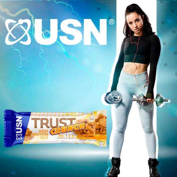 Batoane proteice USN TRUST CRUNCH Ciocolata alba, biscuit (18011) 60 g photo 2 Batoane proteice USN TRUST CRUNCH Ciocolata alba, biscuit (18011) 60 g photo 2