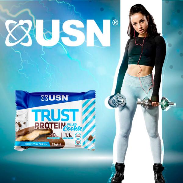 Batoane proteice USN TRUST FILLED Cookies and cream (24661) 75 g photo 2 Batoane proteice USN TRUST FILLED Cookies and cream (24661) 75 g photo 2