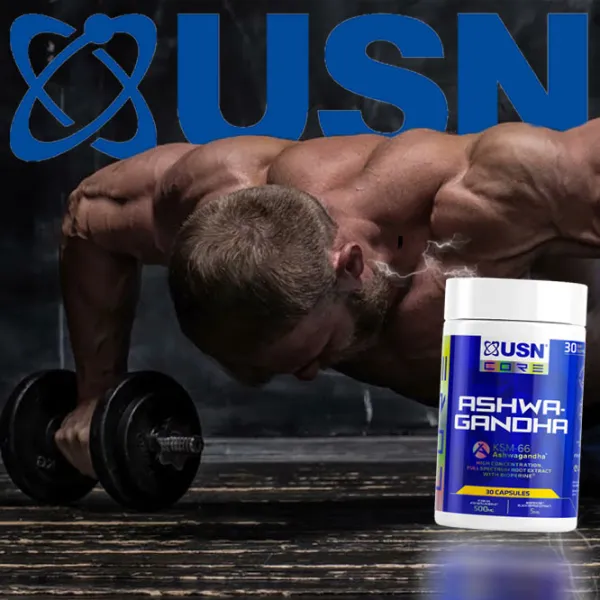 Stimulatoare de testosteron USN ASHWAGANDHA (24654) 30 capsule photo 2