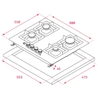 Plită încorporabilă pe gaz Teka EFX 60.1 4G AI AL CI DR Inox photo 5