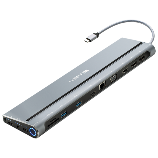 Adapter Canyon DS-9 USB Type-C/ Silver photo 3