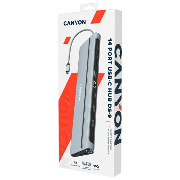Adapter Canyon DS-9 USB Type-C/ Silver photo 4