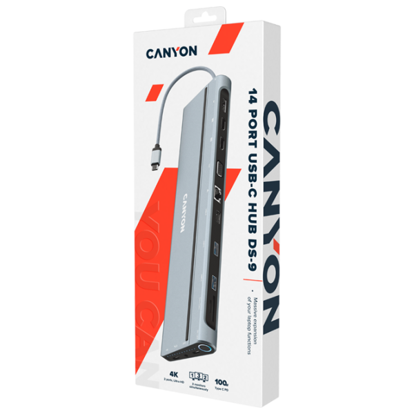Adapter Canyon DS-9 USB Type-C/ Silver photo 4