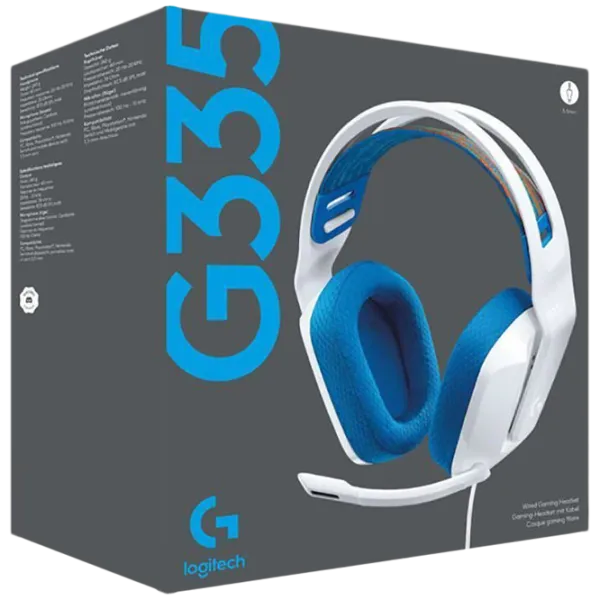 Наушники Logitech G335 Синий Белый Проводная/ Игровой photo 4
