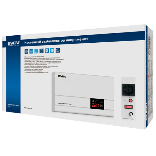 Стабилизатор напряжения Sven SLIM AVR Белый photo 3