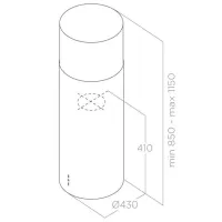 Hotă Elica Tube Pro Island IX/A/43 Insulă/ Inox/ Gray photo 2