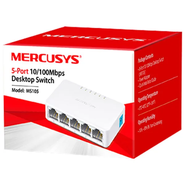 Switch Mercusys MS105 White photo 3