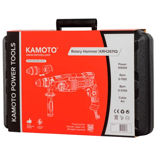 Ciocan rotopercutor Kamoto KRH 2611Q 1050 W/ Red photo 7