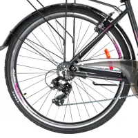 Bicicletă Crosser CITY 700C 28" 18" Aluminiu/ Pink Black photo 2