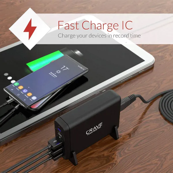 Încărcător de rețea CRAVE PowerHub Pro CRVPHPEU101 2.4 A/ Black photo 3 Încărcător de rețea CRAVE PowerHub Pro CRVPHPEU101 2.4 A/ Black photo 3