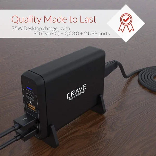 Încărcător de rețea CRAVE PowerHub Pro CRVPHPEU101 2.4 A/ Black photo 4 Încărcător de rețea CRAVE PowerHub Pro CRVPHPEU101 2.4 A/ Black photo 4