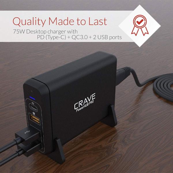 Încărcător de rețea CRAVE PowerHub Pro CRVPHPEU101 2.4 A/ Black photo 4 Încărcător de rețea CRAVE PowerHub Pro CRVPHPEU101 2.4 A/ Black photo 4