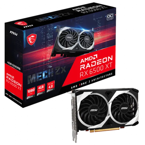 Видеокарта MSI Radeon RX 6500 XT MECH 2X PCI Express x16 4.0 / 4 ГБ photo 6
