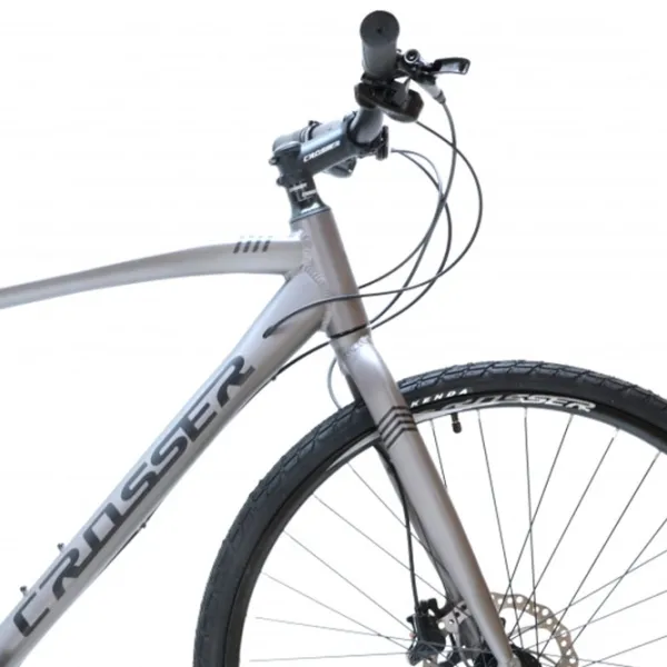 Bicicletă Crosser HYBRID 700C 20" 24" Aluminiu/ Gray Black photo 4