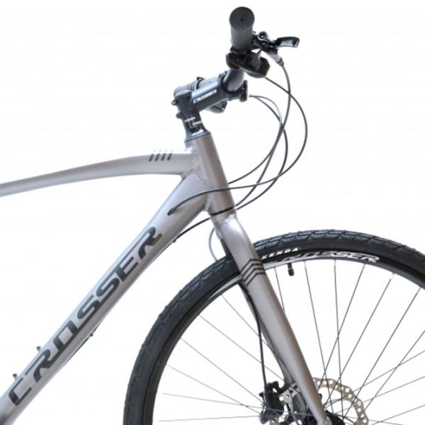 Bicicletă Crosser HYBRID 700C 20" 24" Aluminiu/ Gray Black photo 4