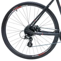 Bicicletă Crosser HYBRID 700C 21" 24" Aluminiu/ Black Red photo 2