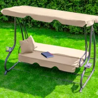Leagăn de grădină FunFit Relax Plus (1602) Beige/ 200 kg photo 3