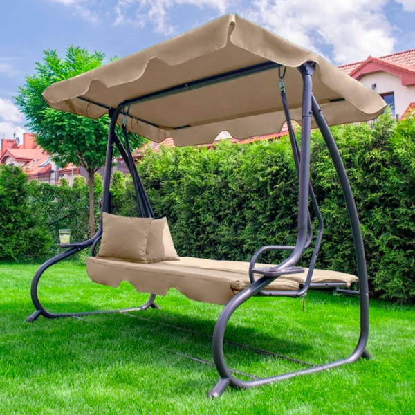 Садовые качели FunFit Relax Plus (1602) Бежевый/ 200 кг photo 4