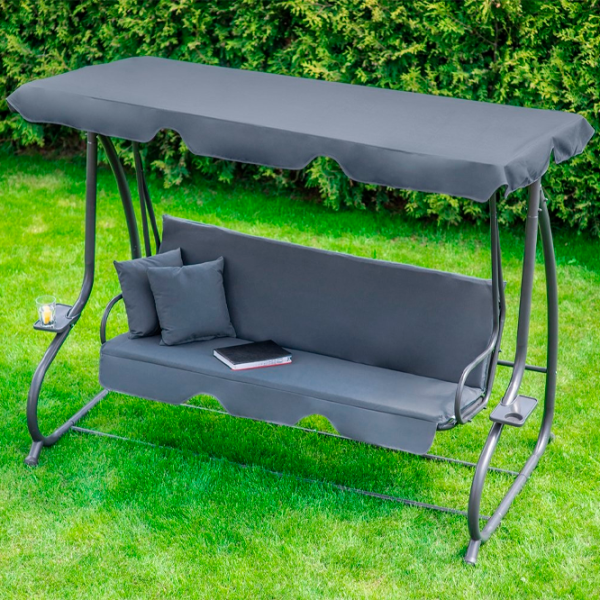 Leagăn de grădină FunFit Relax Plus (1604) Gray/ 200 kg photo 4