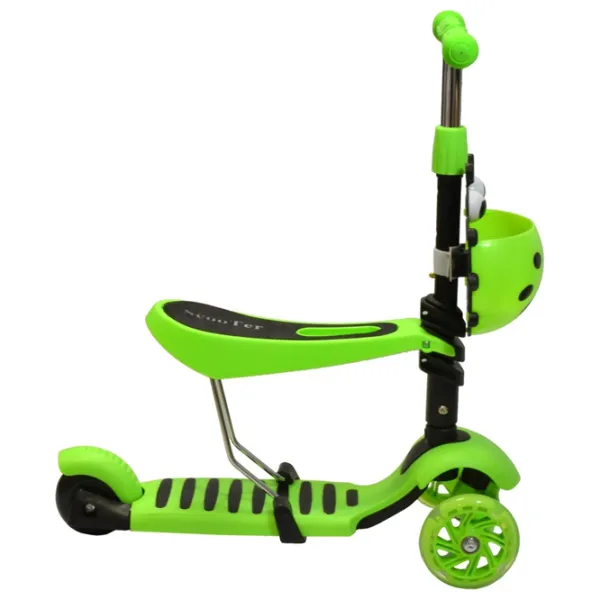 Trotinetă pentru copii cu trei roți Enero Balance 3 in 1 (1001680-001) 50 kg/ Green photo 2