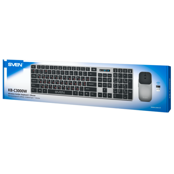Tastatura & Mouse Sven KB-C3000W Fără fir/ Black photo 6
