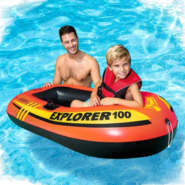 Надувная лодка Intex Explorer 100 (58329) Оранжевый Желтый photo 3