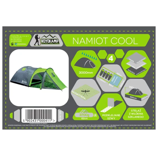 Cort Royokamp Cool Tourist Tent Green Gray photo 6 Cort Royokamp Cool Tourist Tent Green Gray photo 6