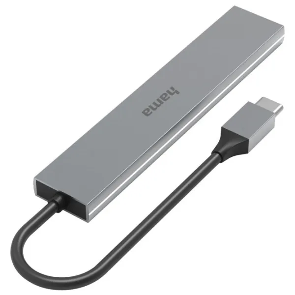 Адаптер Hub Hama 200101 USB Type-C/ Серебристый photo 2 Адаптер Hub Hama 200101 USB Type-C/ Серебристый photo 2