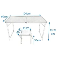 Садовый стол Royokamp Camping Table + 4 Chairs Oxford Белый photo 9